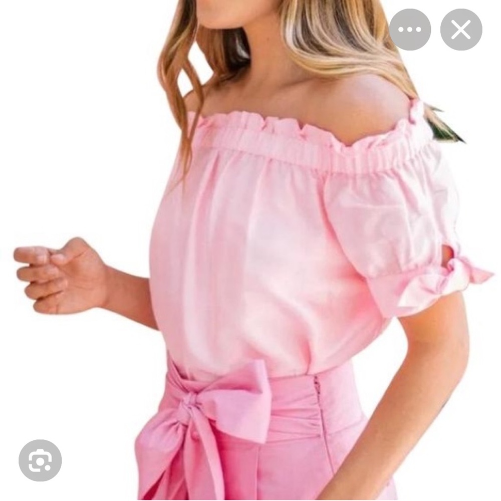 NWT J. Crew Pink Silk Bow-Tie Off-Shoulder Blouse